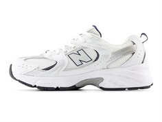 New Balance white/natural indigo sneaker